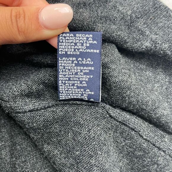 Jones New York Signature Gray Cowl Neck Sweater Size L Wool Blend Long Sleeve - Picture 7 of 8